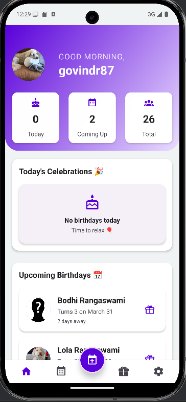 Celebr8 App Screenshot